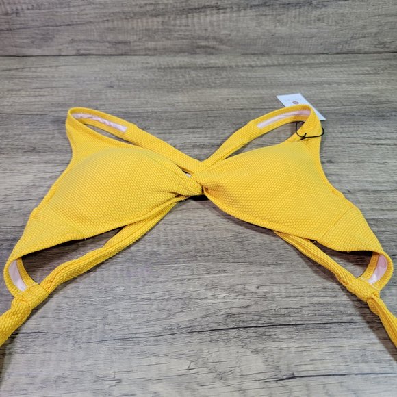 Shade & Shore Womans Yellow Bikini Top Sz 32B - Picture 4 of 8